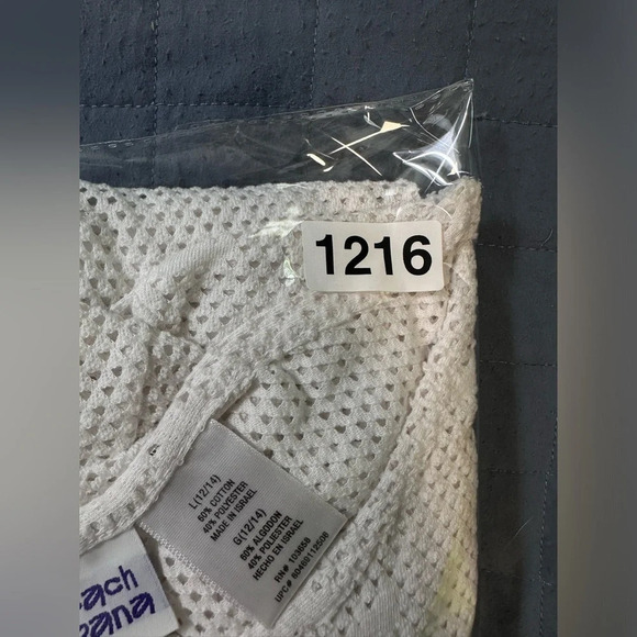 Beach Cabana women’s white cover up beach swim size large #1216 - Picture 6 of 6